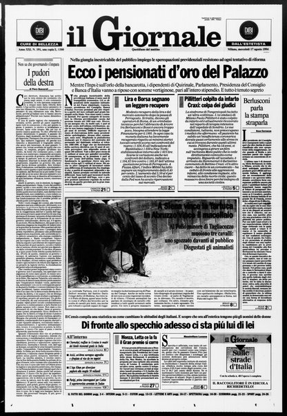 Il giornale : quotidiano del mattino